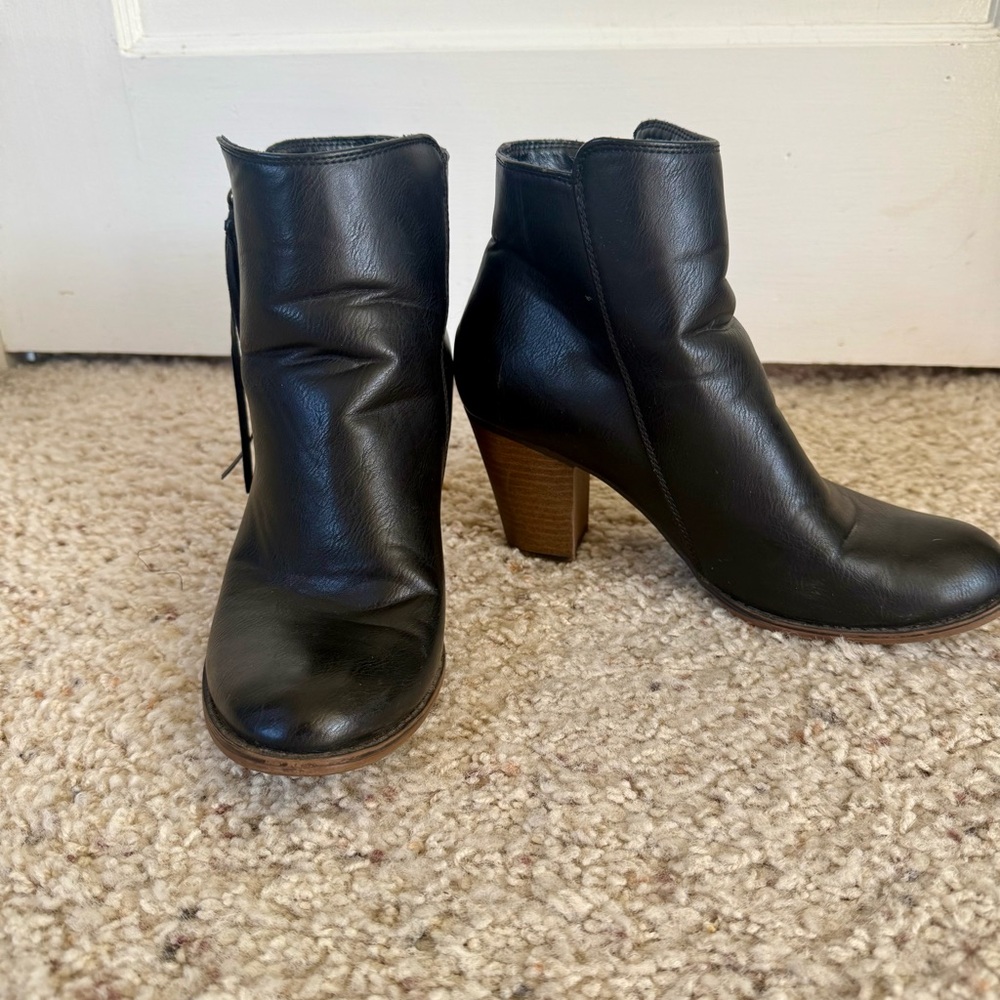 Nine West Black Ankle‎ zip up Boots size 8 - Picture 4 of 12